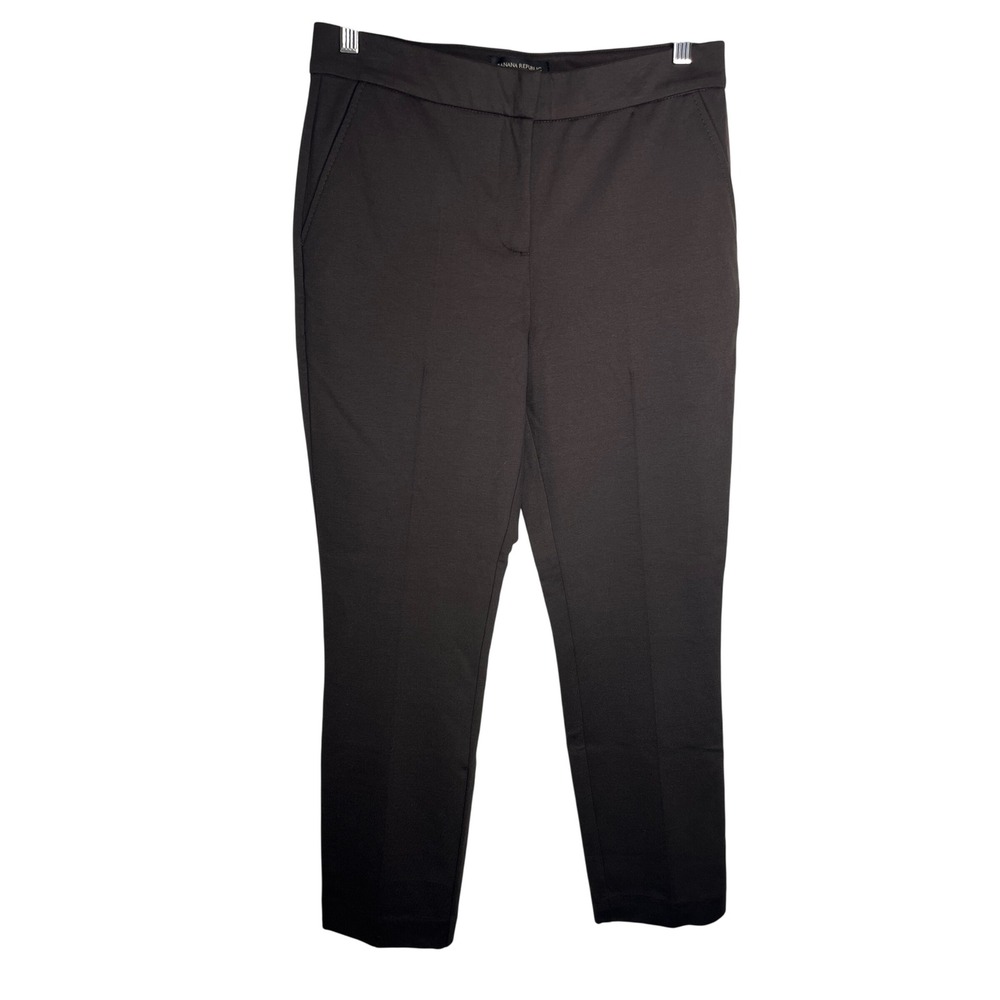 Banana Republic Ponte Ankle Pants Womens 6 Brown High Rise Stretch Career Chic
